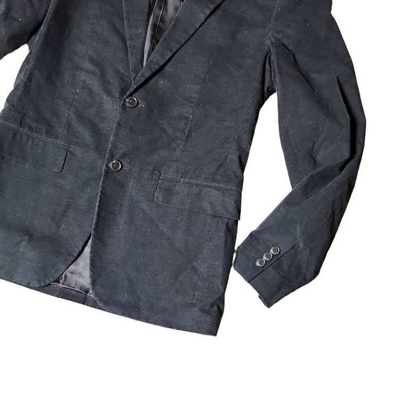 Theory men's corduroy dual button black coat jacket - Picture 3 of 4